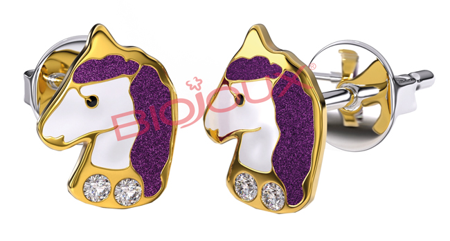 ORECCHINO STERILE BJT702 GP VIOLET UNICORN - fitfarma.it