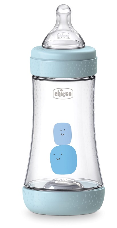 CHICCO BIBERON PERFECT 5 BOY 240 ML IN SILICONE 2 FORI - fitfarma.it