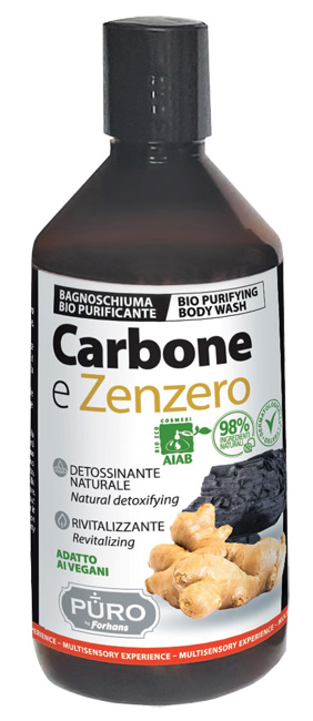 PURO BIO BAGNOSCHIUMA CARBONE E ZENZERO 500 ML - fitfarma.it