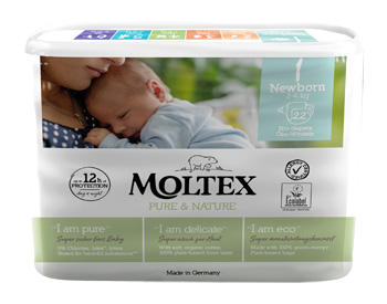 PANNOLINI MOLTEX PURE & NATURE NEW BORN 2-4 KG TAGLIA 1 22 PEZZI - fitfarma.it