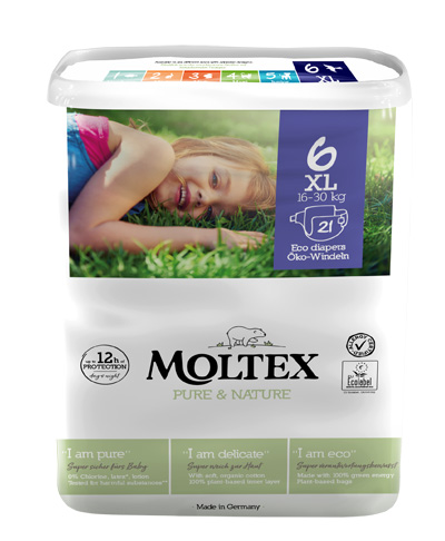 PANNOLINI MOLTEX PURE & NATURE XL 16-30 KG TAGLIA 6 21 PEZZI - fitfarma.it