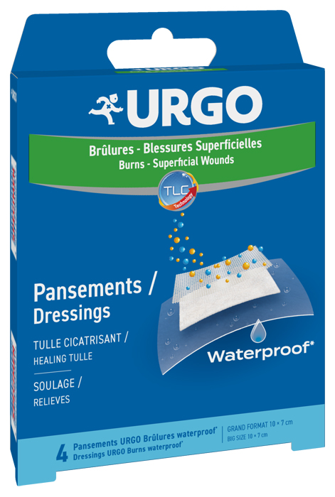 URGO USTIONI SUPERFICIALI WATERPROOF 10 X 7 CM 4 PEZZI - fitfarma.it