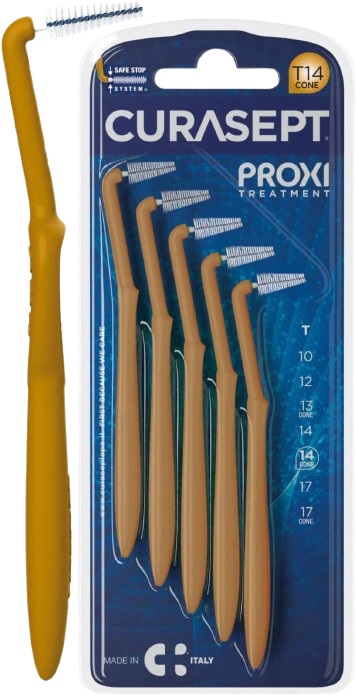 CURASEPT PROXI ANGLE T14 CONE OCRA/DARK GOLD - fitfarma.it