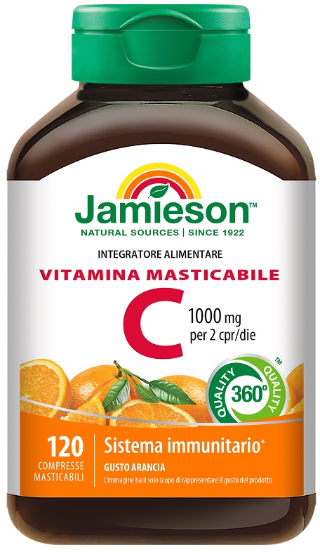 JAMIESON VITAMINA C 1000 MASTICABILE ARANCIA 120 COMPRESSE - fitfarma.it