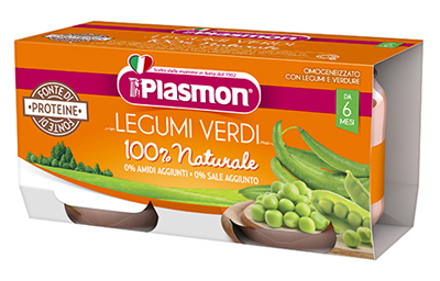 PLASMON OMOGENEIZZATO LEGUMI VERDI 2X80 G - fitfarma.it