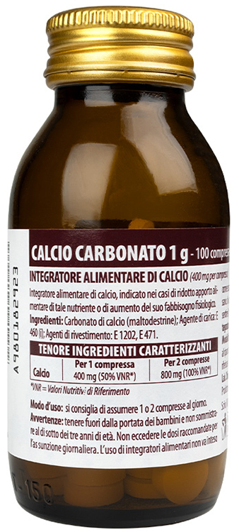 CALCIO CARBONATO NUOVA FORMULA 1 G 100 COMPRESSE - fitfarma.it