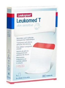 LEUKOMED T SKIN SENSITIVE MEDICAZIONE POST-OPERATORIA TRASPARENTE CON MASSA ADESIVA IN SILICONE 8X10 CM 5 PEZZI - fitfarma.it