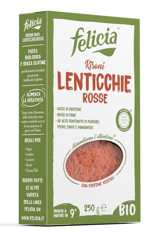 FELICIA BIO RISONI LENTICCHIE ROSSE 250 G - fitfarma.it