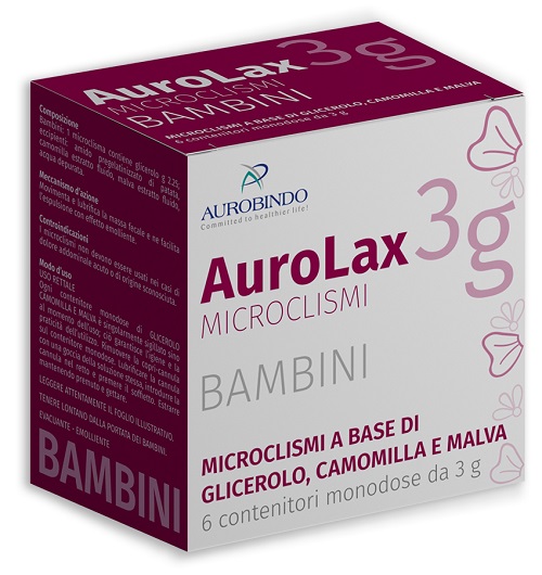MICROCLISMI PER BAMBINI AUROLAX 6 CONTENITORI 3 G - fitfarma.it