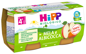 HIPP BIO OMOGENEIZZATO ALBICOCCA/MELA 2X80 G - fitfarma.it