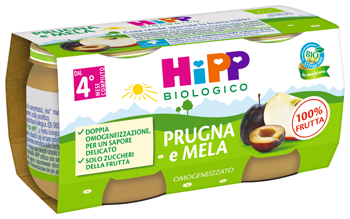 HIPP BIO OMOGENEIZZATO PRUGNA E MELA 2 X 80 G - fitfarma.it