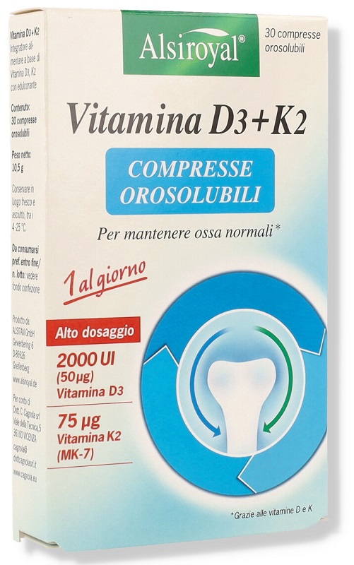 ALSIROYAL VITAMINA D3+K2 30 COMPRESSE OROSOLUBILI - fitfarma.it