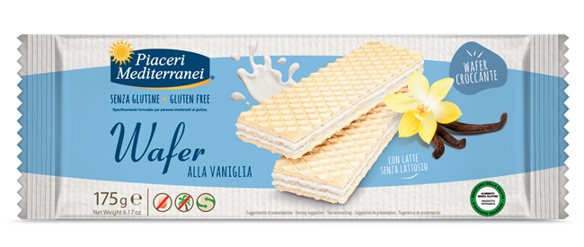 PIACERI MEDITERRANEI WAFER VANIGLIA 175 G - fitfarma.it