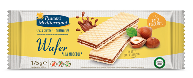 PIACERI MEDITERRANEI WAFER NOCCIOLA 175 G - fitfarma.it