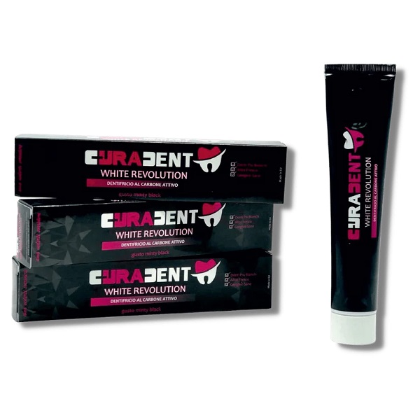 CURADENT DENTIFRICIO EXTREME WHITE SBIANCANTE AL CARBONE 75 ML - fitfarma.it