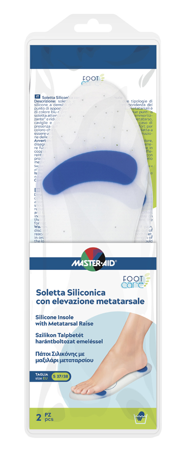 MASTER-AID FOOT CARE SOLETTA SILICONICA SMALL 37-38 EU ELEV METATARSO - fitfarma.it
