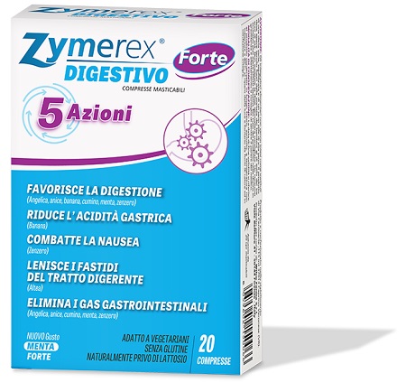 ZYMEREX DIGESTIVO FORTE 5 AZIONI 20 COMPRESSE MASTICABILI - fitfarma.it