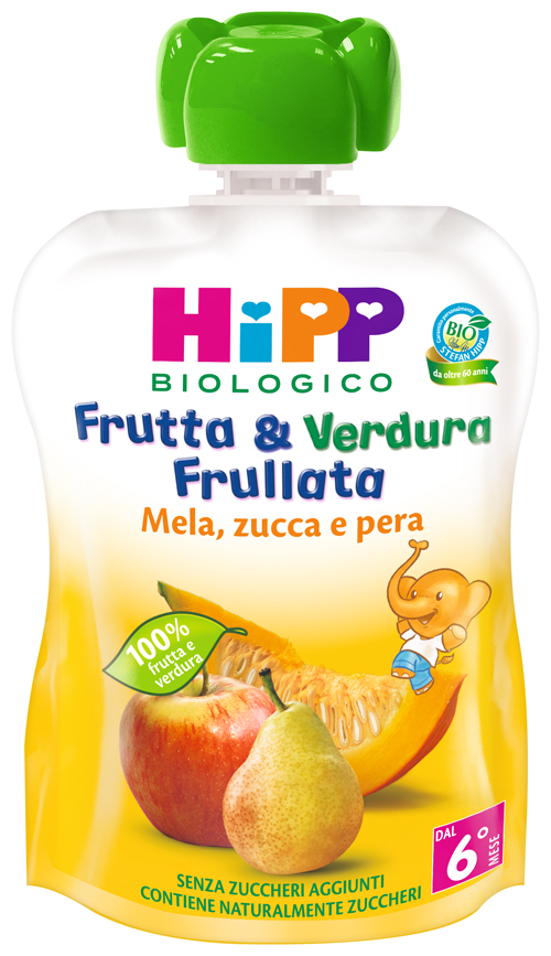 HIPP BIO FRUTTA & VERDURA MELA PERA ZUCCA 90 G - fitfarma.it