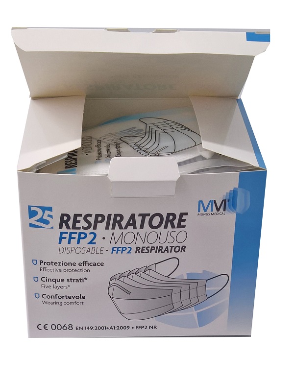 RESPIRATORE MUNUS MEDICAL FFP2 25 PEZZI - fitfarma.it
