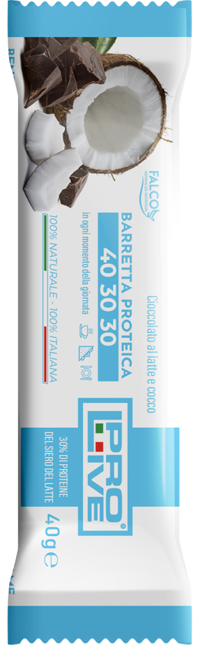 PROLIVE 40 30 30 BARRETTA PROTEICA CIOCCOLATO AL LATTE/COCCO 40 G - fitfarma.it