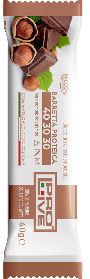 PROLIVE 40 30 30 BARRETTA PROTEICA CIOCCOLATO AL LATTE/NOCCIOLA 40 G - fitfarma.it