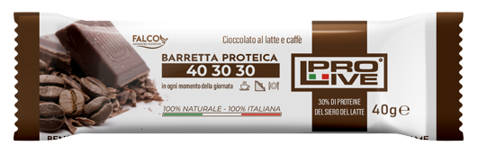 PROLIVE 40 30 30 BARRETTA PROTEICA CIOCCOLATO AL LATTE/CAFFE' 40 G - fitfarma.it
