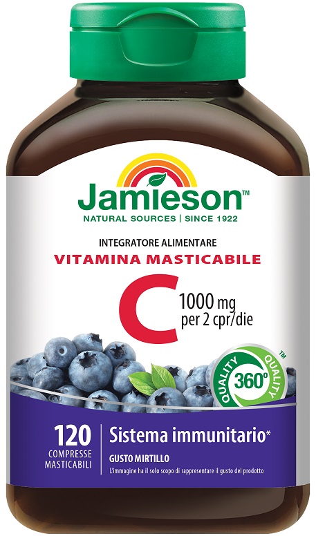 JAMIESON VITAMINA C 1000 MIRTILLO 120 COMPRESSE MASTICABILI - fitfarma.it