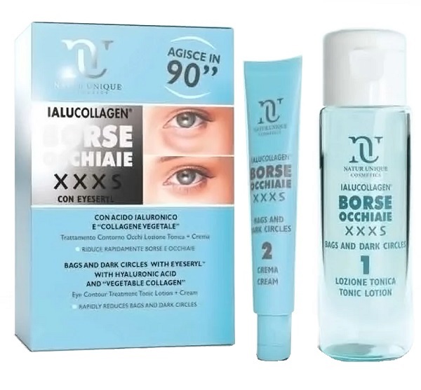 NATUR UNIQUE IALUCOLLAGEN BORSE E OCCHIAIE XXXS TONICO 10 ML + 30 ML - fitfarma.it