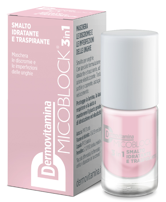 DERMOVITAMINA MICOBLOCK 3 IN 1 SMALTO IDRATANTE E TRASPIRANTE ROSA CHIARO 5 ML - fitfarma.it
