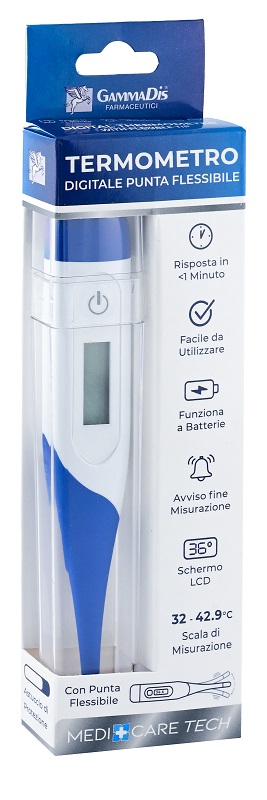 TERMOMETRO DIGITALE PUNTA FLESSIBILE CON CUSTODIA PROTETTIVA - fitfarma.it