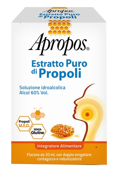APROPOS ESTRATTO PURO DI PROPOLI SPRAY+CONTAGOCCE 20 ML - fitfarma.it
