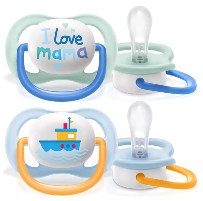 AVENT ULTRA AIR SUCCHIETTO MAMA/BOAT MASCHIO 0-6 MESI 2 PEZZI - fitfarma.it