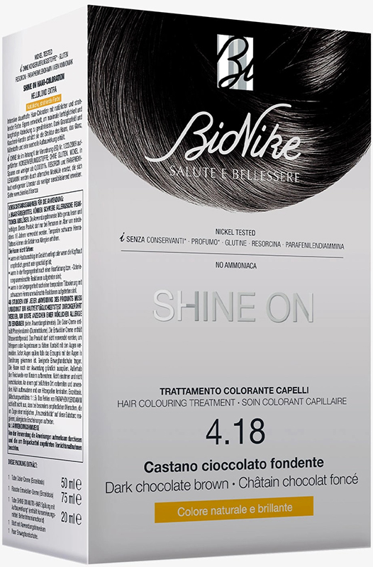 SHINE ON CASTANO CIOCCOLATO FONDENTE 4,18 FLACONE 75 ML + TUBO 50 ML - fitfarma.it