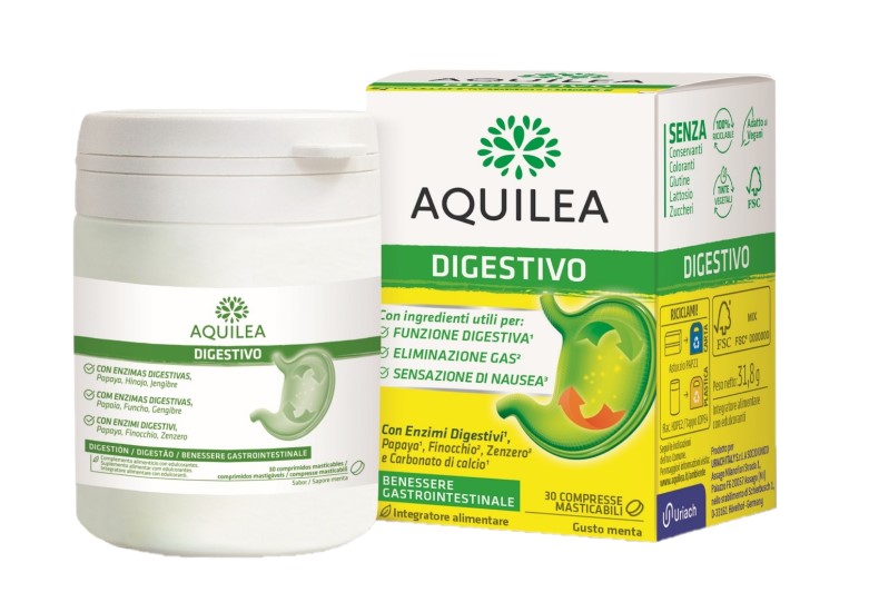 AQUILEA DIGESTIVO 30 COMPRESSE MASTICABILI - fitfarma.it