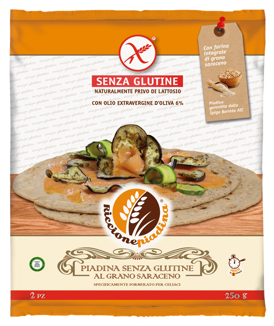 RICCIONE PIADINA SENZA GLUTINE AL GRANO SARACENO 2 X 125 G FUORI FRIGO - fitfarma.it