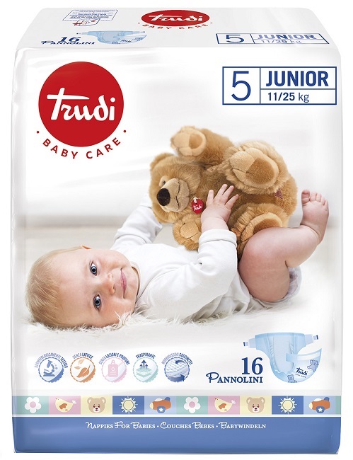 TRUDI BABY CARE PANNOLINO BAMBINI JUNIOR 11/25 KG 16 PEZZI - fitfarma.it