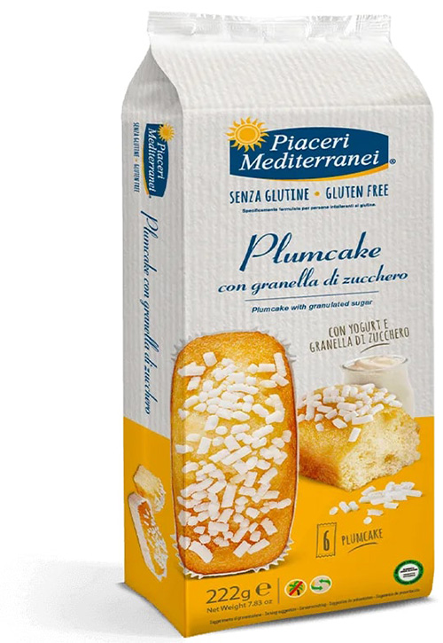 PIACERI MEDITERRANEI PLUMCAKE GRANELLA ZUCCHERO 6 PEZZI 37 G - fitfarma.it