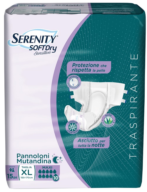 PANNOLONE MUTANDINA SERENITY SD SENSITIVE MAXI XL 15 PEZZI - fitfarma.it