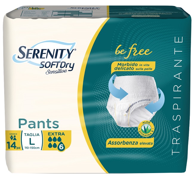 SERENITY PANTS SD SENSITIVE BE FREE EXTRA L 14 PEZZI - fitfarma.it