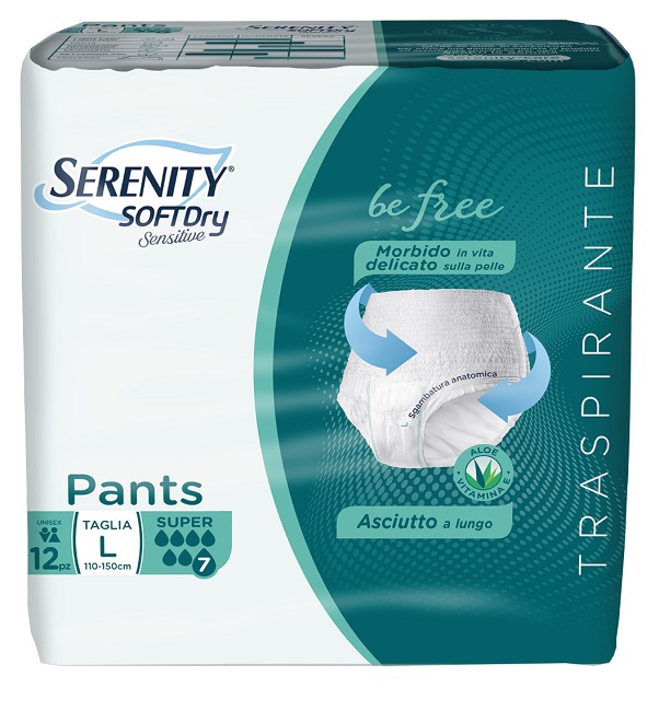 SERENITY PANTS SD SENSITIVE BE FREE SUPER L 12 PEZZI - fitfarma.it
