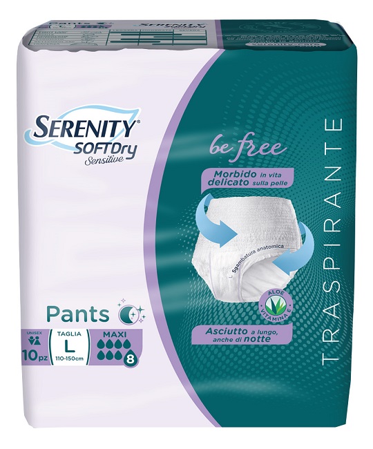 SERENITY PANTS SD SENSITIVE BE FREE MAXI L 10 PEZZI - fitfarma.it