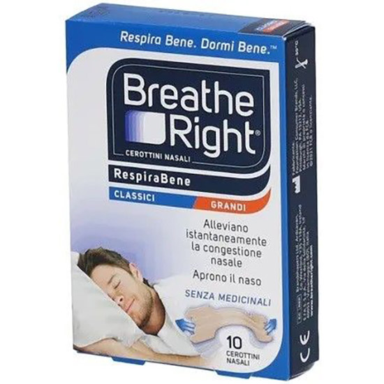 CEROTTI NASALI BREATH RIGHT CLASSICI GRANDI 10 PEZZI - fitfarma.it