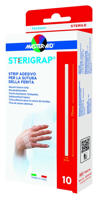 MASTER-AID STERIGRAP STRIP ADESIVO SUTURA FERITE 75X3 MM 10 PEZZI - fitfarma.it