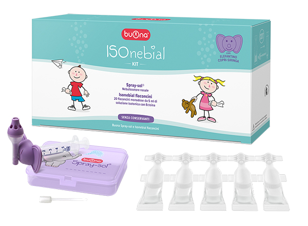 ISONEBIAL KIT PULIZIA CAVITA' NASALI 20 FLACONCINI MONODOSE 5 ML + SIRINGA LUER LOCK SOFT-JECK + AGO CANNULA + NEBULIZZATORE SPRAYSOL - fitfarma.it