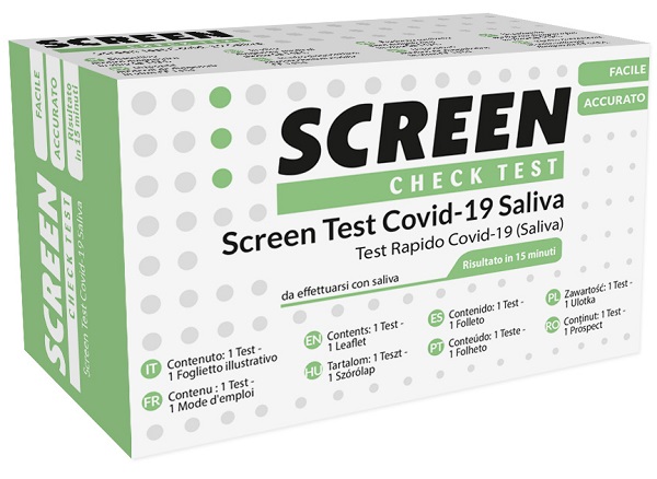 TEST ANTIGENICO RAPIDO COVID-19 SCREEN AUTODIAGNOSTICO DETERMINAZIONE QUALITATIVA ANTIGENI SARS-COV-2 IN CAMPIONI SALIVARI MEDIANTE IMMUNOCROMATOGRAFIA - fitfarma.it