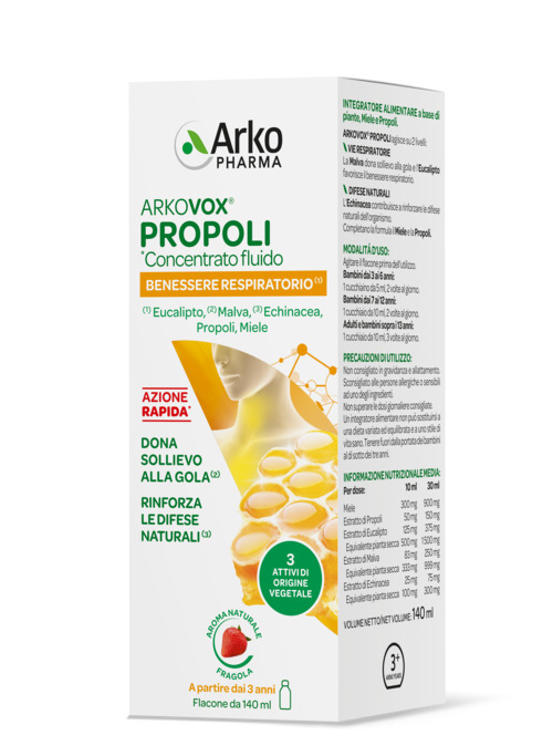 ARKOVOX PROPOLI CONCENTRATO FLUIDO 140 ML - fitfarma.it