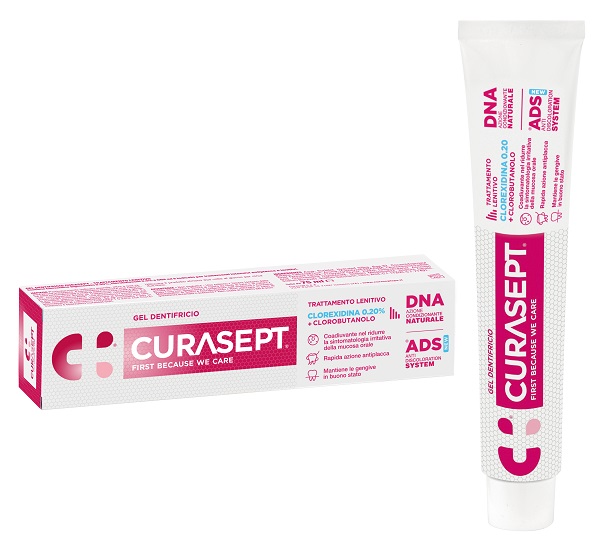 CURASEPT GEL DENTIFRICIO ADS DNA TRATTAMENTO LENITIVO 75 ML - fitfarma.it