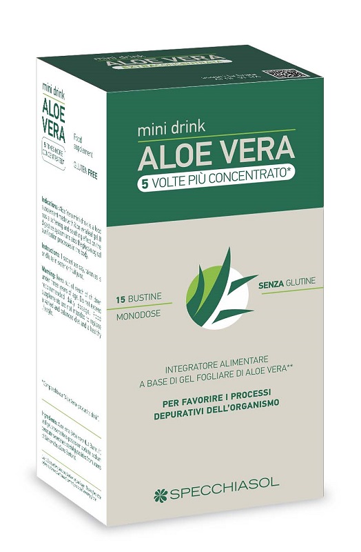 ALOE VERA MINI DRINK 5 VOLTE PIU' CONCENTRATO 15 BUSTINE DA 10 ML - fitfarma.it