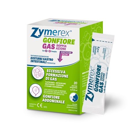 ZYMEREX GAS DOPPIA AZIONE CON S+E COMPLEX 20 BUSTINE MONODOSE DA 2 G - fitfarma.it