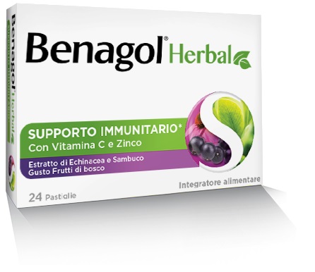 BENAGOL HERBAL FRUTTI DI BOSCO 24 PASTIGLIE - fitfarma.it